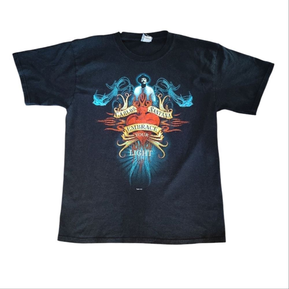 VTG Y2K Carlos Santana 2005 Embrace Your Light World Tour Concert TShirt L